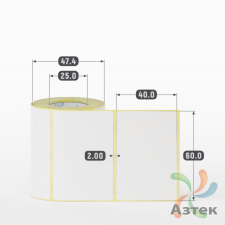 Термоэтикетка ЭКО 60х40 (рядов 1 по 200 шт)  в рулоне, втулка 25 мм (к) IQ code