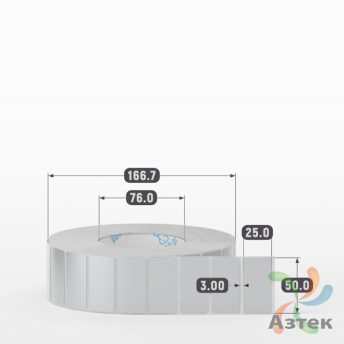 Этикетка самоклеящаяся 50х25 (рядов 1 по 5 000 шт) PET Matt Silver в рулоне, втулка 76 мм (к) IQ code