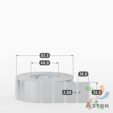 Этикетка самоклеящаяся 30х15 (рядов 1 по 2 000 шт) PET Matt Silver в рулоне, втулка 40 мм (к) IQ code