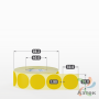 Этикетка 30х30 цветная (рядов 1 по 1000 шт) полуглянцевая, втулка 40 мм (к) цвет -  Pantone Yellow C круглая
