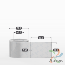 Этикетка самоклеящаяся с печатью 60х80 (рядов 1 по 300 шт) Прозрачный полипропилен в рулоне, втулка 40 мм (к) IQ code + Черная метка