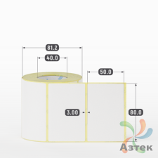 Термоэтикетка ТОП 80х50 (рядов 1 по 500 шт)  в рулоне, втулка 40 мм (к) IQ code
