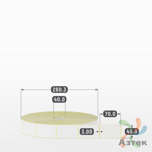 Термоэтикетка ТОП 45х70 (рядов 1 по 5 000 шт)  в рулоне, втулка 40 мм (к) IQ code
