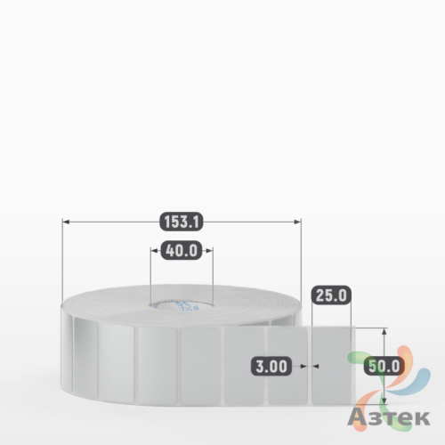 Этикетка самоклеящаяся 50х25 (рядов 1 по 5 000 шт) PET Matt Silver в рулоне, втулка 40 мм (к) IQ code