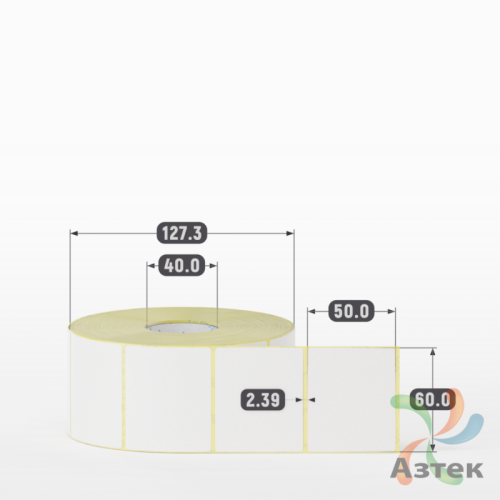 Термоэтикетка ТОП 60х50 (рядов 1 по 1 500 шт)  в рулоне, втулка 40 мм (к) IQ code