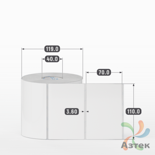 Этикетка самоклеящаяся 110х70 (рядов 1 по 1 000 шт) Полипропилен белый в рулоне, втулка 40 мм (к) IQ code 	