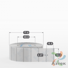 Этикетка самоклеящаяся с печатью 30х15 (рядов 1 по 1 500 шт) Прозрачный полипропилен в рулоне, втулка 40 мм (к) IQ code + Черная метка