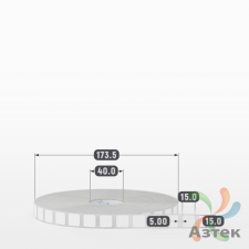 Этикетка самоклеящаяся 15х15 (рядов 1 по 10 000 шт) Полипропилен матовый в рулоне, втулка 40 мм (к) IQ code