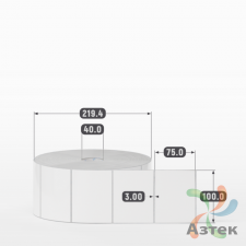 Этикетка самоклеящаяся 100х75 (рядов 1 по 3 500 шт) Полипропилен белый в рулоне, втулка 40 мм (к) IQ code 	