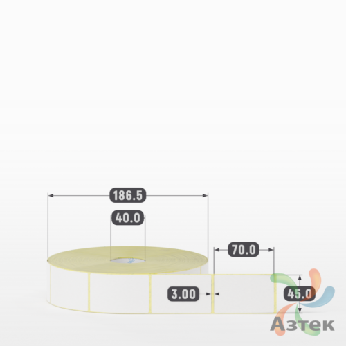 Термоэтикетка ТОП 45х70 (рядов 1 по 2 500 шт)  в рулоне, втулка 40 мм (к) IQ code