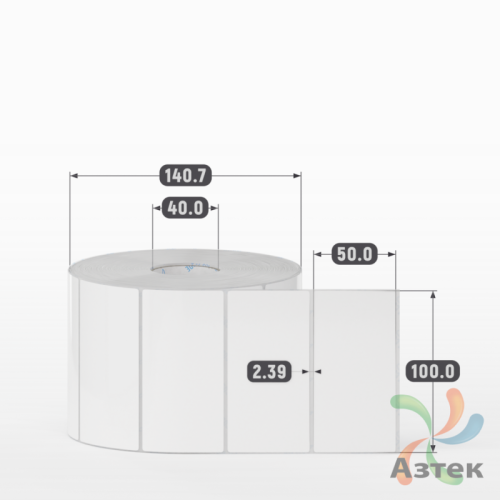 Этикетка самоклеящаяся 100х50 (рядов 1 по 2 000 шт) Полипропилен белый в рулоне, втулка 40 мм (к) IQ code 	