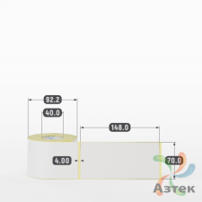 Термотрансферная этикетка 70х148 (рядов 1 по 250 шт) Полуглянец в рулоне, втулка 40 мм (к) IQ code