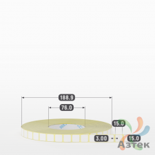 Термоэтикетка ТОП 15х15 (рядов 1 по 10 000 шт)  в рулоне, втулка 76 мм (к) IQ code