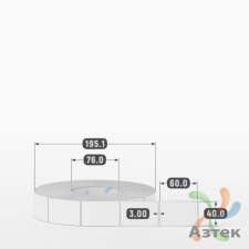 Этикетка самоклеящаяся 40х60 (рядов 1 по 3 000 шт) Полипропилен белый в рулоне, втулка 76 мм (к) IQ code 	
