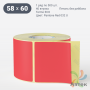 Термоэтикетка 58х60 Termo ECO цветная (рядов 1 по 500 шт), втулка 40 мм (к) цвет - Pantone Red 032 U, 