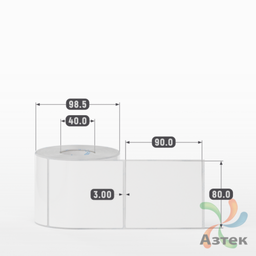 Этикетка самоклеящаяся 80х90 (рядов 1 по 500 шт) Полипропилен белый в рулоне, втулка 40 мм (к) IQ code 	