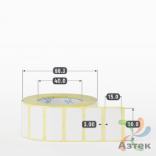 Термоэтикетка ЭКО 30х15 (рядов 1 по 1 000 шт)  в рулоне, втулка 40 мм (к) IQ code