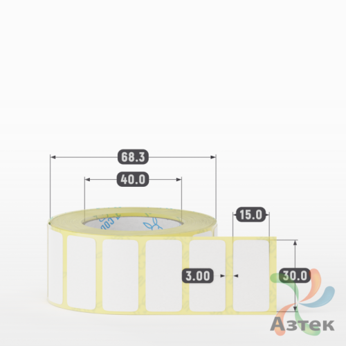 Термоэтикетка ЭКО 30х15 (рядов 1 по 1 000 шт)  в рулоне, втулка 40 мм (к) IQ code