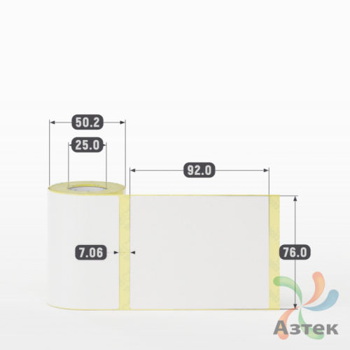 Термоэтикетка ЭКО 76х92 (рядов 1 по 100 шт)  в рулоне, втулка 25 мм (к) IQ code