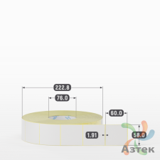 Термотрансферная этикетка 58х60 (рядов 1 по 4 000 шт) Полуглянец в рулоне, втулка 76 мм (к) IQ code