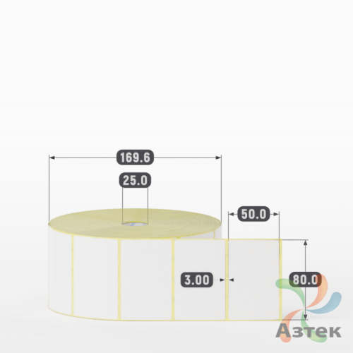 Термоэтикетка ЭКО 80х50 (рядов 1 по 3 000 шт)  в рулоне, втулка 25 мм (к) IQ code