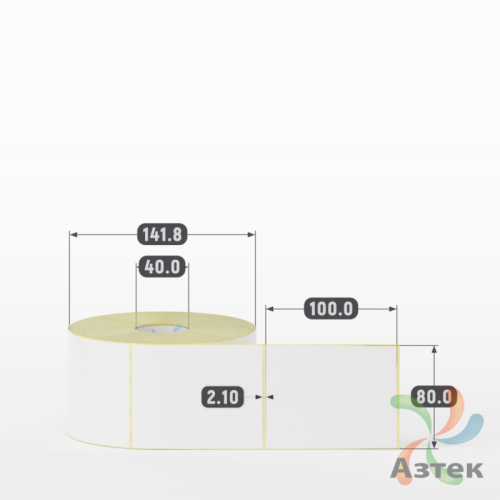 Термоэтикетка ЭКО 80х100 (рядов 1 по 1 000 шт)  в рулоне, втулка 40 мм (к) IQ code
