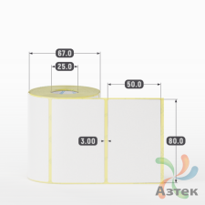 Термоэтикетка ЭКО 80х50 (рядов 1 по 400 шт)  в рулоне, втулка 25 мм (к) IQ code
