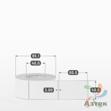 Этикетка самоклеящаяся 40х60 (рядов 1 по 500 шт) Полипропилен матовый в рулоне, втулка 40 мм (к) IQ code