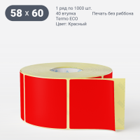 Этикетка 58х60/Termo ECO/рядов 1 по 1 000/40 мм (к)/Красный   