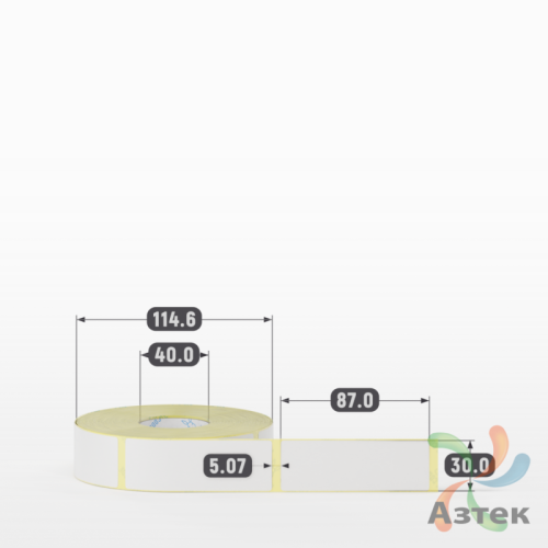 Термотрансферная этикетка 30х87 (рядов 1 по 700 шт) Полуглянец в рулоне, втулка 40 мм (к) IQ code