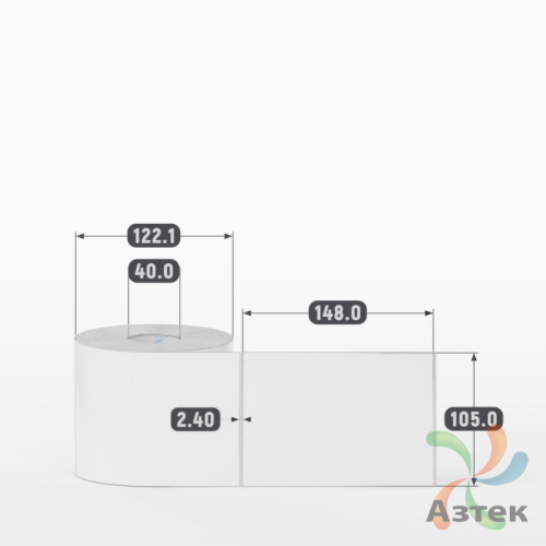 Этикетка самоклеящаяся 105х148 (рядов 1 по 500 шт) Полипропилен белый в рулоне, втулка 40 мм (к) IQ code 	