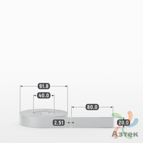 Этикетка самоклеящаяся 20х80 (рядов 1 по 500 шт) PET Matt Silver в рулоне, втулка 40 мм (к) IQ code