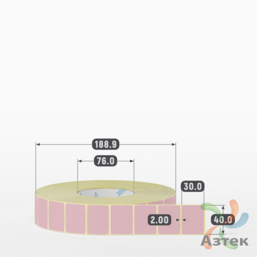 Термоэтикетка 40х30 Termo TOP цветная (рядов 1 по 5000 шт), втулка 76 мм (к) цвет -  Pantone 196 U