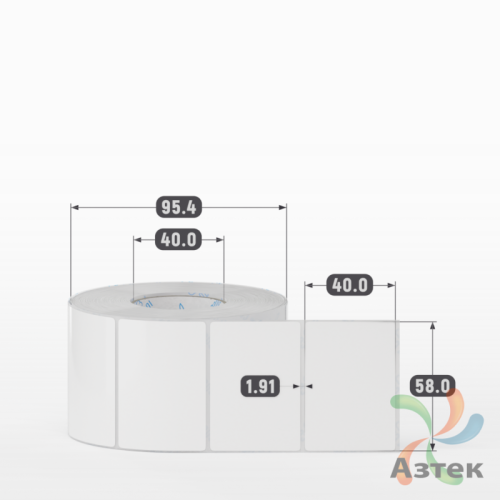Этикетка самоклеящаяся 58х40 (рядов 1 по 1 000 шт) Полипропилен съемный клей в рулоне, втулка 40 мм (к) IQ code