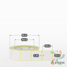 Этикетка самоклеящаяся 20х20 (рядов 1 по 500 шт) Termo TOP deep freeze в рулоне, втулка 40 мм (к) IQ code
