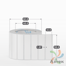 Этикетка самоклеящаяся 50х12 (рядов 1 по 1 000 шт) Полипропилен белый в рулоне, втулка 40 мм (к) IQ code 	