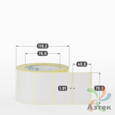 Термотрансферная этикетка 70х40 (рядов 1 по 1 000 шт) Полуглянец в рулоне, втулка 76 мм (к) IQ code