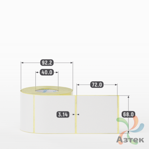 Термоэтикетка ЭКО 68х72 (рядов 1 по 500 шт)  в рулоне, втулка 40 мм (к) IQ code
