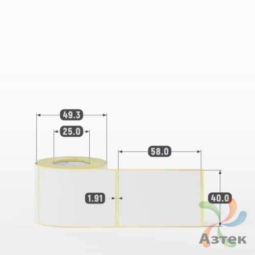 Термоэтикетка ТОП 40х58 (рядов 1 по 150 шт)  в рулоне, втулка 25 мм (к) IQ code