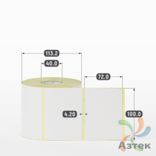 Термоэтикетка ТОП 100х72 (рядов 1 по 800 шт)  в рулоне, втулка 40 мм (к) IQ code