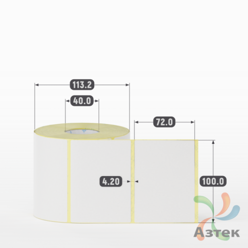 Термоэтикетка ТОП 100х72 (рядов 1 по 800 шт)  в рулоне, втулка 40 мм (к) IQ code