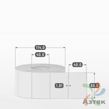 Этикетка самоклеящаяся 60х40 (рядов 1 по 1 500 шт) Transfer Vellum в рулоне, втулка 40 мм (к) IQ code 