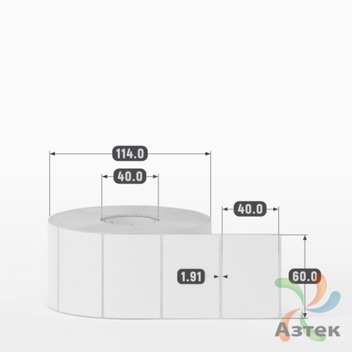 Этикетка самоклеящаяся 60х40 (рядов 1 по 1 500 шт) Transfer Vellum в рулоне, втулка 40 мм (к) IQ code 