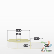 Термоэтикетка ТОП 60х120 (рядов 1 по 2 000 шт)  в рулоне, втулка 40 мм (к) IQ code
