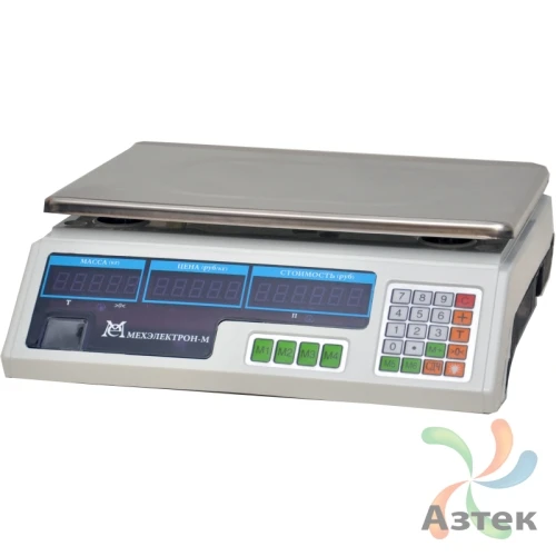 Весы МЕХЭЛЕКТРОН-М ВР4900-15-2Д-ДБ 06 настольные торговые до 15 кг, нержавеющая сталь