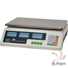 Весы МЕХЭЛЕКТРОН-М ВР4900-30-2Д-АБ 06 настольные торговые до 30 кг, нержавеющая сталь