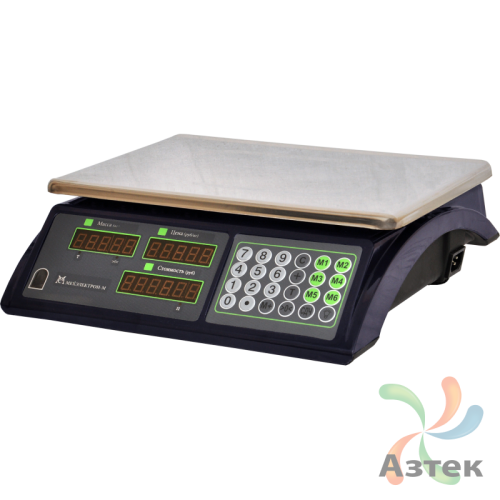 Весы МЕХЭЛЕКТРОН-М ВР4900-15-2Д-ДБ 10 настольные торговые до 15 кг, нержавеющая сталь