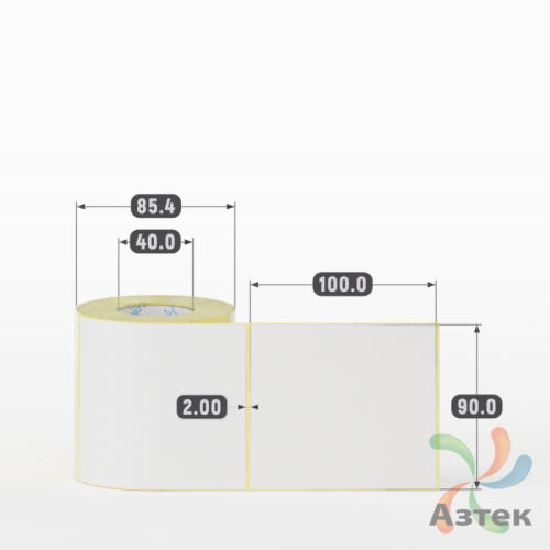 Термоэтикетка ЭКО 90х100 (рядов 1 по 300 шт)  в рулоне, втулка 40 мм (к) IQ code