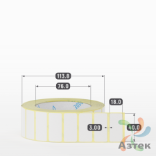 Термоэтикетка ЭКО 40х18 (рядов 1 по 2 000 шт)  в рулоне, втулка 76 мм (к) IQ code