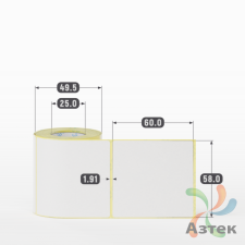 Термоэтикетка ТОП 58х60 (рядов 1 по 150 шт)  в рулоне, втулка 25 мм (к) IQ code